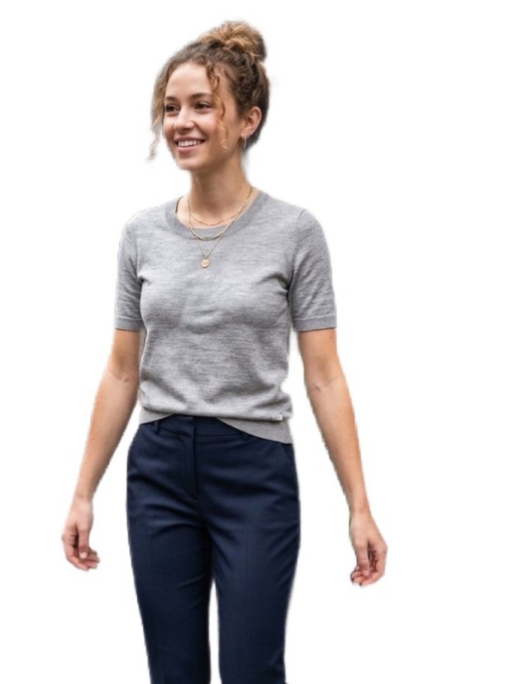 J. Crew Lightweight Short Sleeve Knit Top - Gray Size XS